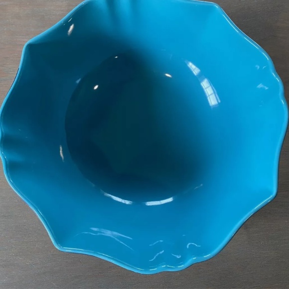 DVF and Target Large Purple Floral Bowl with Turquoise Blue Inside - Picture 2 of 4